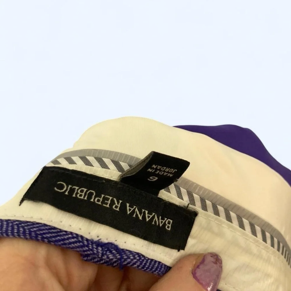 Banana Republic purple plaid trousers Size 6 - Picture 5 of 5